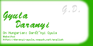 gyula daranyi business card